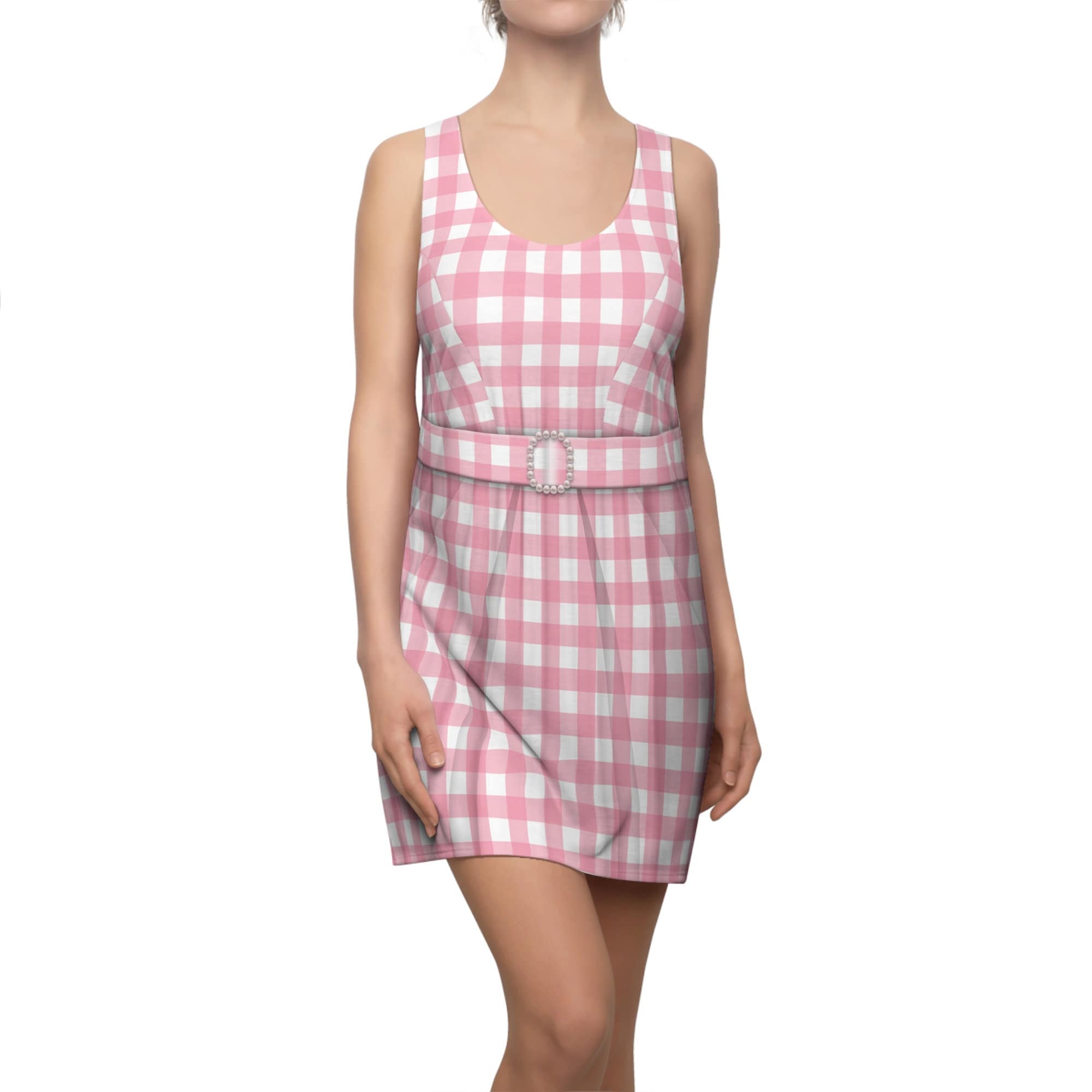 Barbie Pink Gingham Dress Adult - Etsy