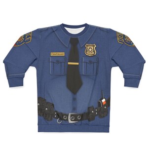 Clawhauser Long Sleeve Shirt, Zootopia Costume, Police Officer Clawhauser Cosplay, Theme Park Outfit, Disney World Sweatshirt, Birthday Gift