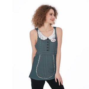 Haunted Mansion Maid Tank Top, Unisex Disney Cast Member Costume, Running Cosplay, Female Ghost Host Outfits, runDisney Mini Marathon Shirts