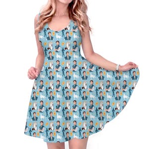 Disney Dress, Disney Prince Pattern Blue Outfit, Flynn Rider  Maximus Horse Women's Dress, Tangled Dress, Disney Magic Kingdom Adult Outfits