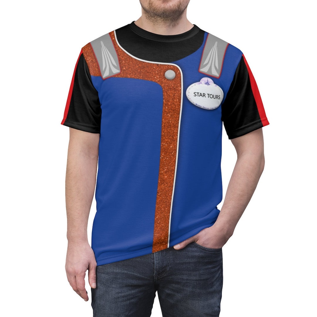Disney ディズニー スターツアーズ スターウォーズ Tシャツ 水色 USA STAR TOURS スターツアーズ ディズニーランド スターウォーズ T