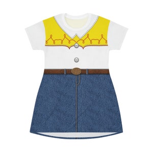 Jessie Short Sleeve Dress, Toy Story Cosplay Costume, Disneyland Birthday Outfit, Dresses for Adult Women, Disney World Couple T-shirt Dress