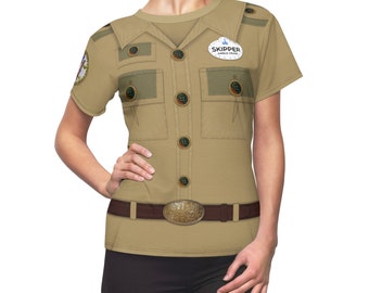 Camisa feminina de capitão do Jungle Cruise, fantasia de Jungle Cruise, camisa de membro do elenco da Disney, camisa da Disneylândia, camisa do DisneyWorld, camisa do Magic Kingdom