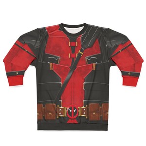 Deadpool Long Sleeve Shirt, Deadpool and Wolverine Charater Costume, Mutant Human Cosplay, Halloween Event Apparel, Comic-Con Party Outfit