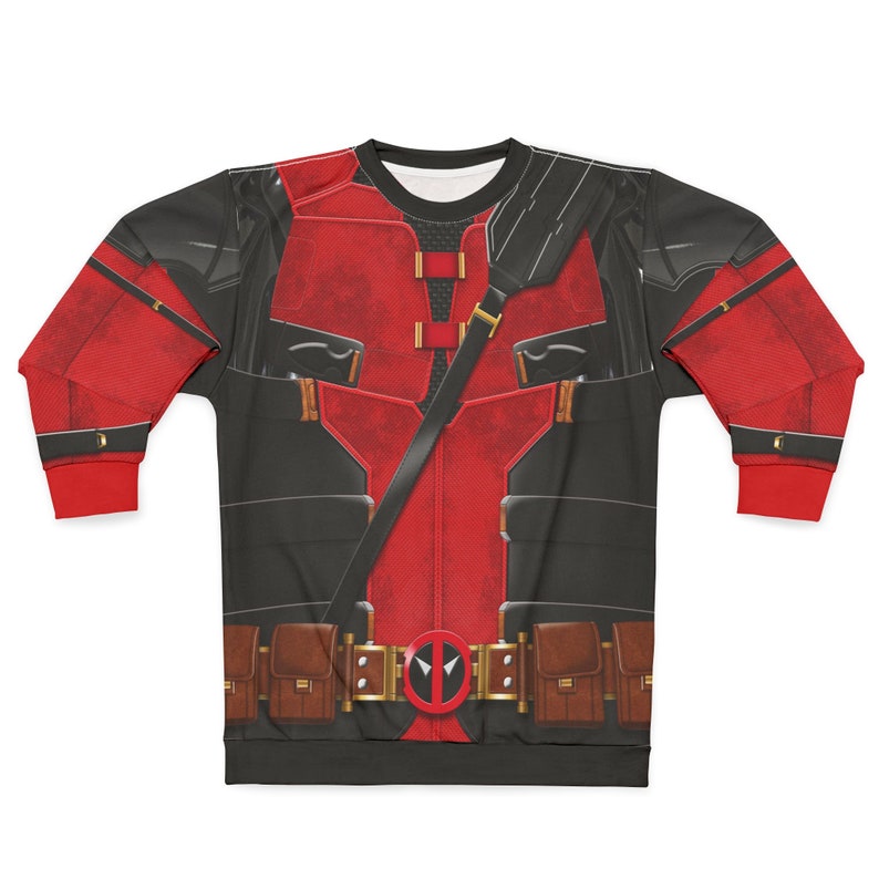Deadpool Long Sleeve Shirt, Deadpool and Wolverine Charater Costume, Mutant Human Cosplay, Halloween Event Apparel, Comic-Con Party Outfit