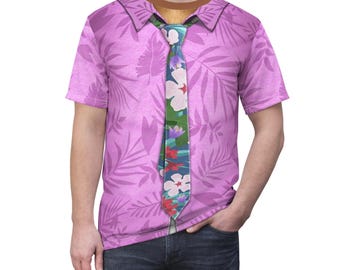 Camisa hawaiana rosa de Nick Wilde, cosplay inspirado en Zootopia 2, disfraz de personaje de dibujos animados, ropa para fiesta de Halloween de Disney, runDisney