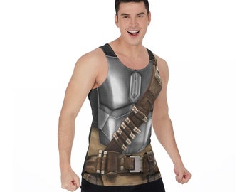 Steel Mandalorian Armor Tank Top, Mando Unisex Costume, Disney Running Cosplay, Disneyland Star Wars Outfits, runDisney 10K Marathon Shirts