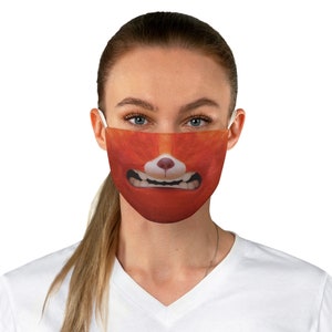 Mascarilla facial de panda rojo de Meilin Lee, cosplay de "Volviéndose rojo", disfraz de Mei-Mei de Pixar, disfraz de Disneyland, mascarilla reutilizable y lavable.
