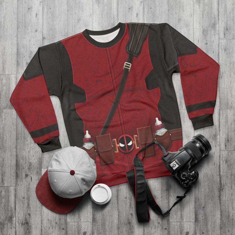 Babypool Long Sleeve Shirt, Deadpool & Wolverine Costume, Comic-Con Mutant Cosplay, Halloween Party Adult Outfit, Deadpool Corps Sweatshirt