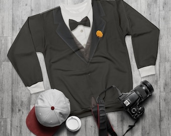 Nick Wilde Schwarzer Anzug Langarm Kostüm Shirt, Zootopia 2 inspiriert Cosplay, Cartoon Charakter Outfit, Disney Halloween Party Bekleidung