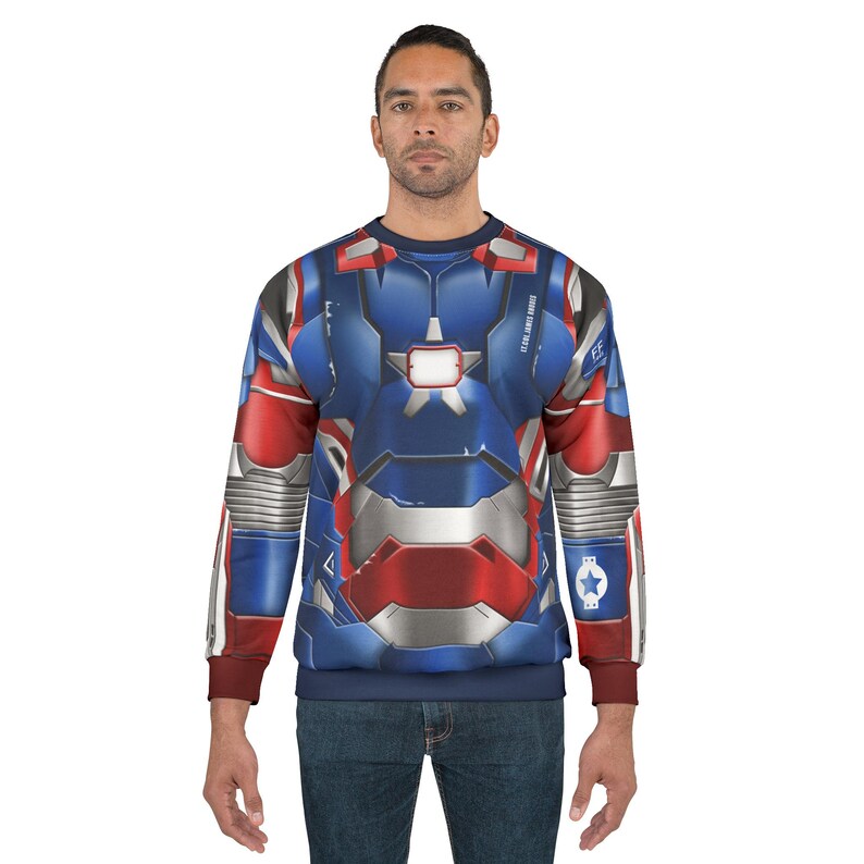 War Machine Long Sleeve Shirt, Iron Man 3 Costume, Iron Patriot Outfit, Avengers Cosplay, Disney Marvel Team Gifts, Crewneck Sweatshirt