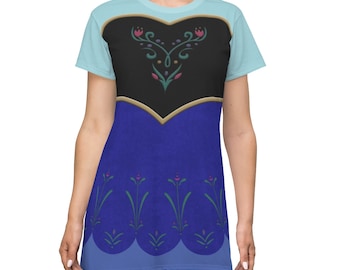 Costume di Frozen, abito a maniche corte di Anna, abiti Disney da donna, abito da principessa Disney, costume Disney, cosplay Disney, costume Rundisney