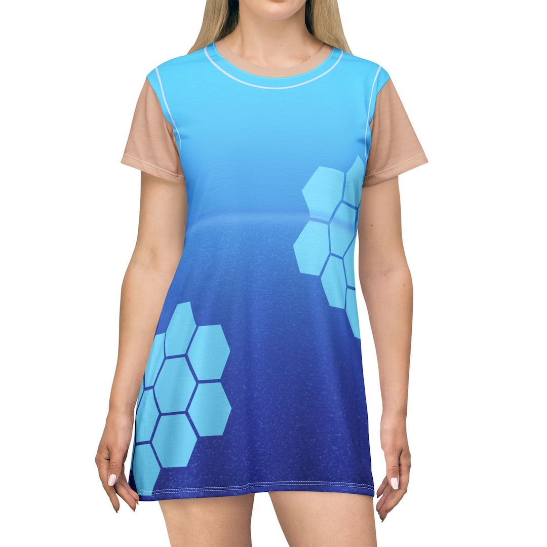 addison zombies blue dress Z-O-M-B-I-E-S, Cheerleader Short Sleeve Dress, The Re-Animated Series Costume, Halloween Adult Cosplay, Seabrook Outfit Length:60