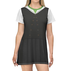 Elphaba Black Shiz Uniform Dress, Wicked Movie Cosplay, Musical Theater Broadway Costume, Witch Halloween Apparel, Pink Goes Good with Green