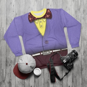 Koszula z długim rękawem Grandpa Bud, Poznaj Robinsonów, Rodzinny cosplay, Stroje na imprezy, Prezenty dla cosplayerów z kreskówek, Sweter Disneyland