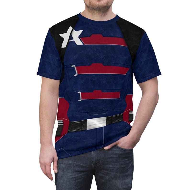 US Agent Blue Shirt, The Falcon and the Winter Soldier Cosplay, Disney Marvel Costume, John Walker Tee, New Avengers Captain America Outfits image 1