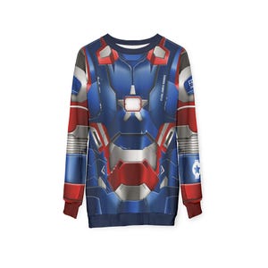 War Machine Long Sleeve Shirt, Iron Man 3 Costume, Iron Patriot Outfit, Avengers Cosplay, Disney Marvel Team Gifts, Crewneck Sweatshirt