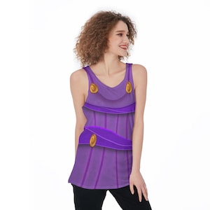 Camiseta sin mangas Megara, disfraz unisex de Dios Hércules, camiseta de animación de Disney World, cosplay para correr, atuendos de Disneyland, camisetas para el maratón de 10 km de runDisney