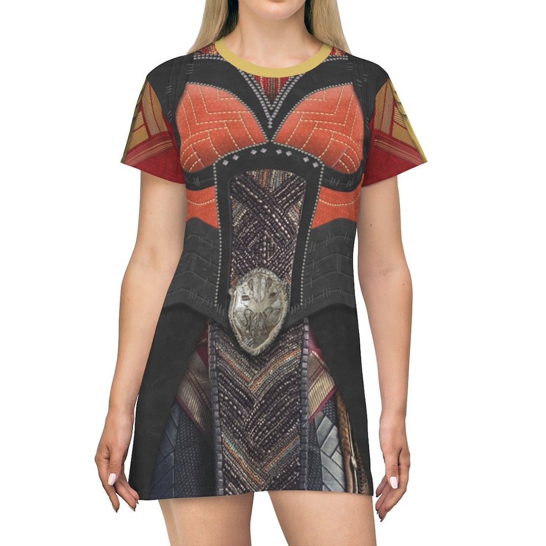 Okoye Short Sleeve Dress, Black Panther Cosplay Costume, Marvel Black ...