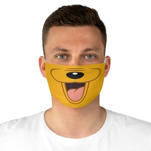 Pluto Face Mask, Mickey Mouse Face Mask, All Over Print Face Mask, Reusable Face Mask, Unisex Face Mask Made in the USA, Pluto the Pup Mask