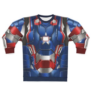 War Machine Long Sleeve Shirt, Iron Man 3 Costume, Iron Patriot Outfit, Avengers Cosplay, Disney Marvel Team Gifts, Crewneck Sweatshirt