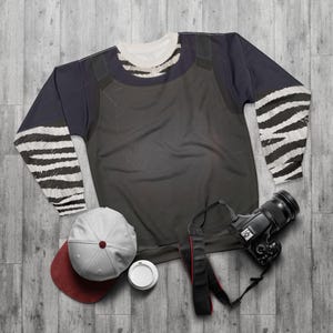 Zootopia 2 Unisex Long Sleeve Shirt, Gene Zebraxton Costume, Zebros Police Cosplay, Disney Couple Animate Sweatshirt, Zebra Cartoon Sweater
