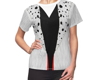 Camiseta de Cruella de Vil para mujer, disfraz de 101 dálmatas, disfraz de Cruella de Vil, camiseta de Animal Kingdom, camiseta de villana de Disney, camiseta de Magic Kingdom