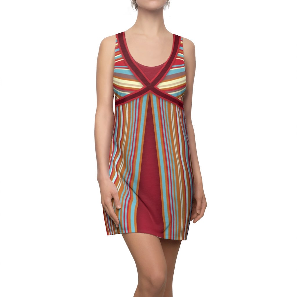 Wandavision Series Costume, Wanda Retro Stripes Dress, Wanda