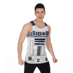 R2-D2 Droid Tank Top, Star Wars Unisex Kostüm, Disney Laufender Roboter Cosplay, Disneyland Galaxy's Edge Outfit, Disneyland Galaxy's Edge Shirt