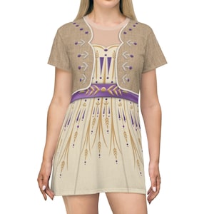Frozen 2 Costume, Princess Anna Short Sleeve Dress, Frozen Cosplay, Anna Dress Frozen 2, Disney Dresses for Women, Disney Dress Running