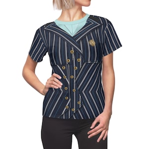 Elphaba Costume, Black Striped Shiz Uniform, Wicked Costume, Witch Halloween Cosplay, Magical Witchcraft Apparel, Women&#39;s Crew Neck Shirt