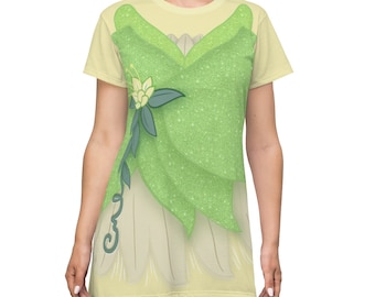 The Princess and the Frog Short Sleeve Dress, Tiana Green Costume, Disney World Womens Cosplay, Magic Kingdom Outfits, Disney Couple Dresses