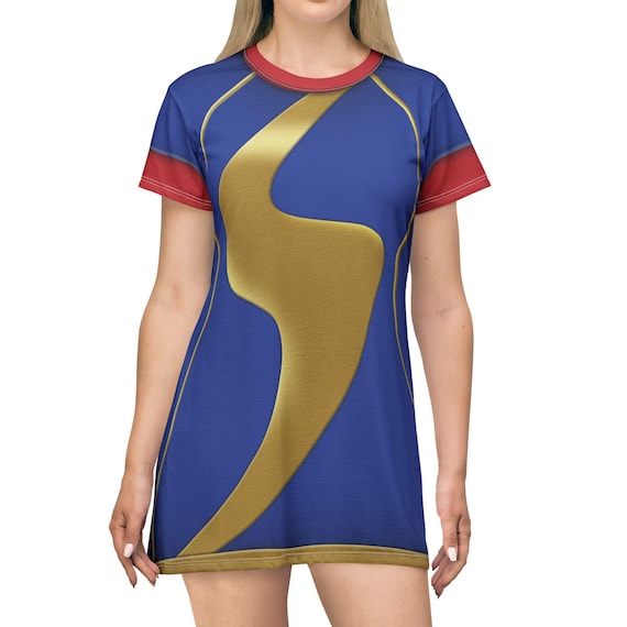 marvel bodycon dress Ms. Short Sleeve Dress, Spidey and His Amazing Friends Costume, Marvel Dresses for Women, Retro Cartoons Cosplay, Kamala Khan with the asymmetric shoulder