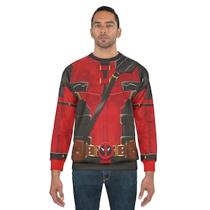 Deadpool Long Sleeve Shirt, Deadpool and Wolverine Charater Costume, Mutant Human Cosplay, Halloween Event Apparel, Comic-Con Party Outfit