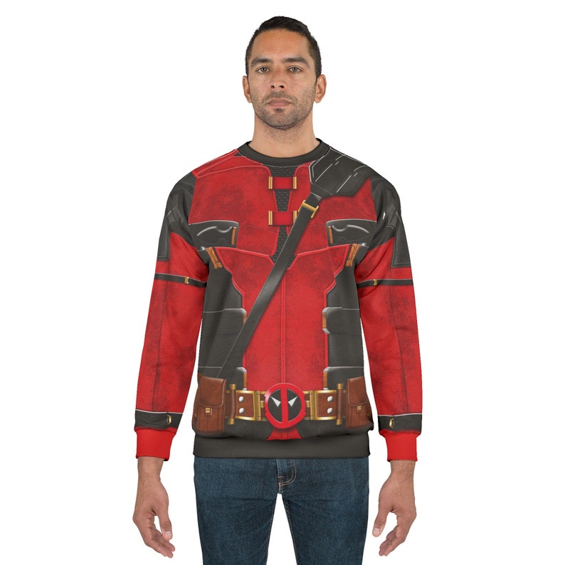 Deadpool Long Sleeve Shirt, Deadpool and Wolverine Charater Costume, Mutant Human Cosplay, Halloween Event Apparel, Comic-Con Party Outfit