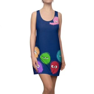 Inside Out Costume, Emotions Pattern Dress, Disney Dresses for Women, Disney Running Costume, Disney Pixar Dress, Disney Costume Cosplay