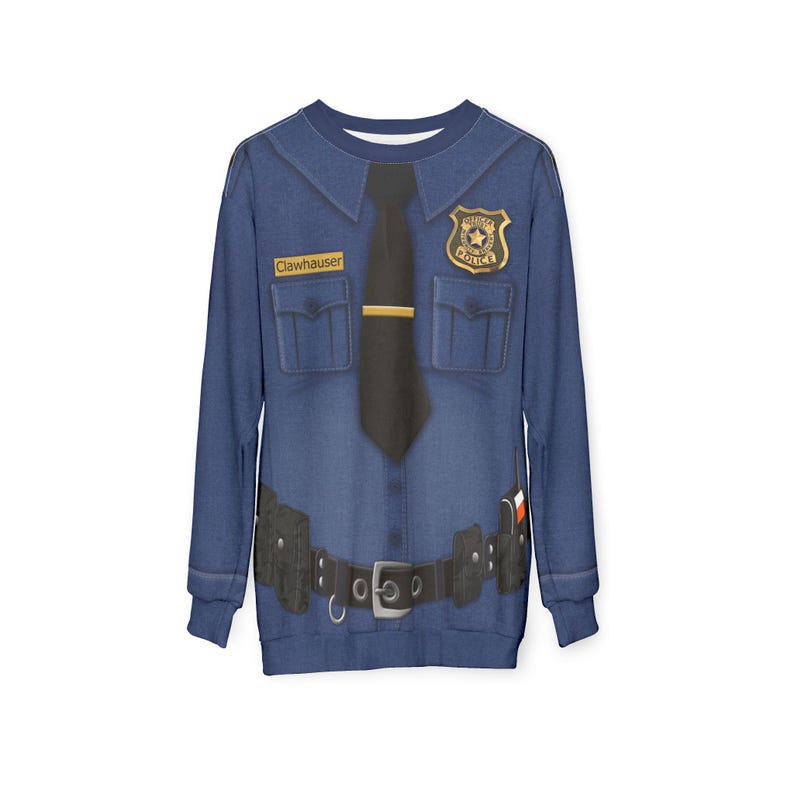 Clawhauser Long Sleeve Shirt, Zootopia Costume, Police Officer Clawhauser Cosplay, Theme Park Outfit, Disney World Sweatshirt, Birthday Gift