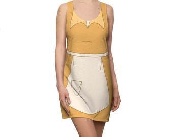 The Princess and the Frog Costume, Tiana Yellow Waitress Uniform Dresss, Tiana Costume, Disney Princess Dress, Disney Dresses for Women