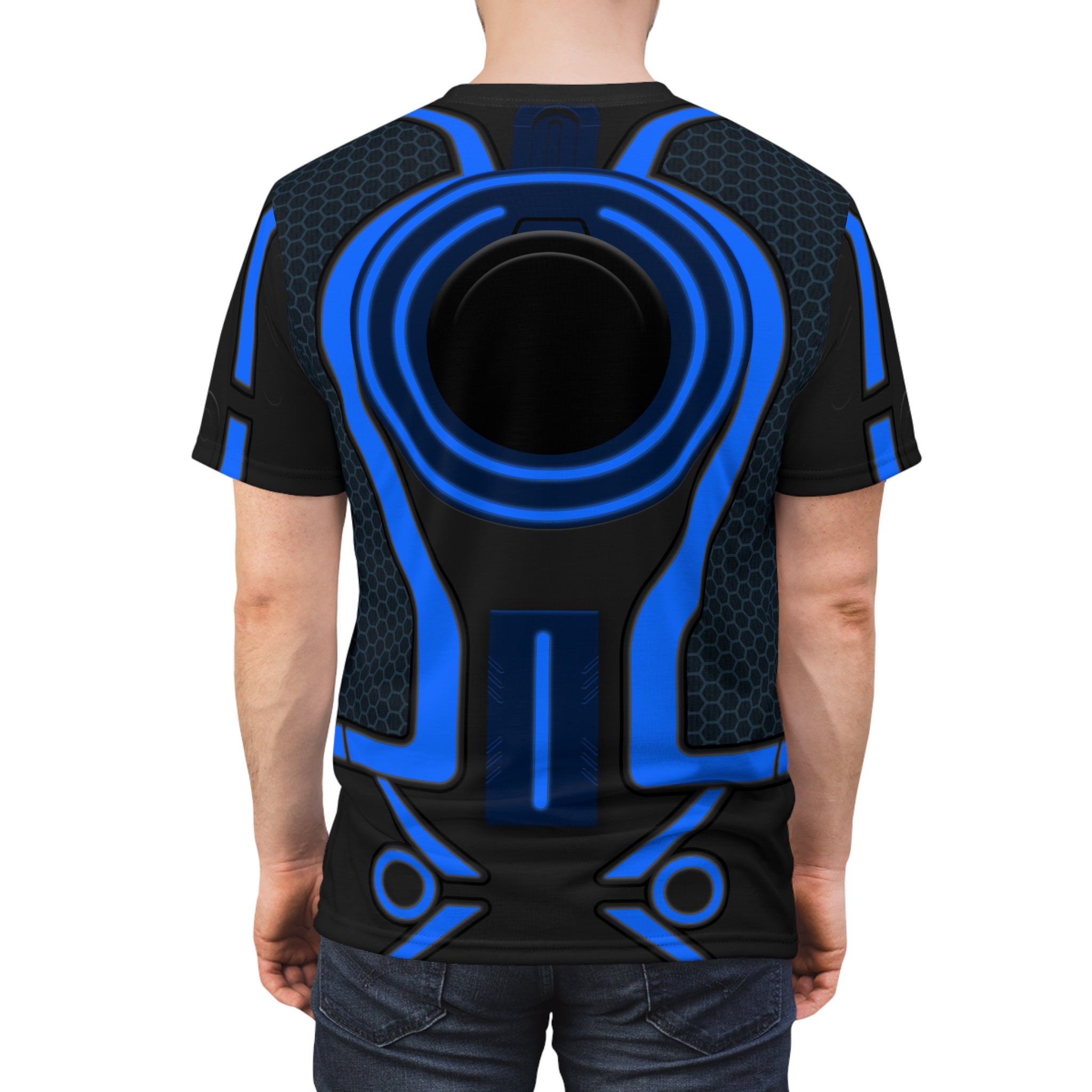 Blue Tron Legacy Shirt, Blue Gaming Program Cosplay Costume, Tron 