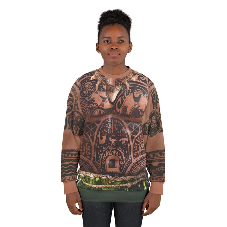 Moana Live Action Costume, Maui Long Sleeve Sweatshirt, Disney Cruise Sweatshirt, Maui Polynesian Tattoo Cosplay, Disneyland Apparel