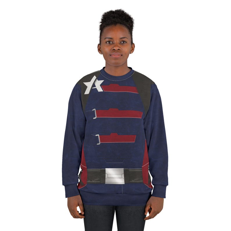 US Agent Blue Long Sleeve Shirt, The Falcon and the Winter Soldier Cosplay, Disney Marvel Costume, John Walker Tee, Avengers Captain America image 6