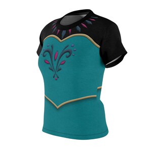 Disfraz de Frozen, camiseta de Elsa Coronation para mujer, camiseta de princesa Disney, camisetas Disney para mujer, disfraz de cosplay de Disney, camiseta de cumpleaños de Frozen imagen 6