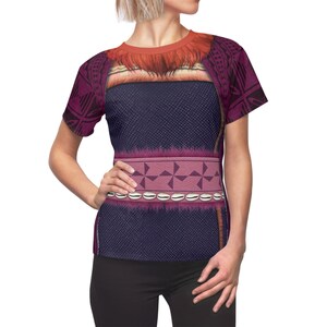 Koszulka damska Matangi, kostium inspirowany postacią z filmu Moana 2, Motunui Cosplay, strój do parku rozrywki, moda na wydarzenie runDisney, odzież z kreskówek