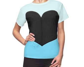 Camisa azul feminina Ariel, Fantasia da Pequena Sereia, Trajes inspirados na Princesa Ariel da Disney, Cosplay de Fantasia da Disney, Corra Princesa Disney