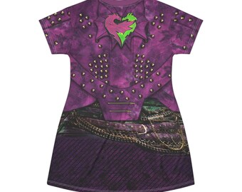 Descendants Costume, Mal Short Sleeve Dress, Disney Dresses for