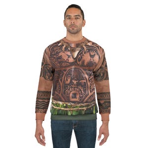 Moana Live Action Costume, Maui Long Sleeve Sweatshirt, Disney Cruise Sweatshirt, Maui Polynesian Tattoo Cosplay, Disneyland Apparel