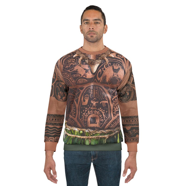 Moana Live Action Costume, Maui Long Sleeve Sweatshirt, Disney Cruise Sweatshirt, Maui Polynesian Tattoo Cosplay, Disneyland Apparel