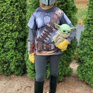 Star Wars Mandalorian Costume, Steel Mandalorian Armor Long Sleeve Sweatshirt, Star Wars Sweatshirt, Mandalorian Sweatshirt, Beskar Steel image 5