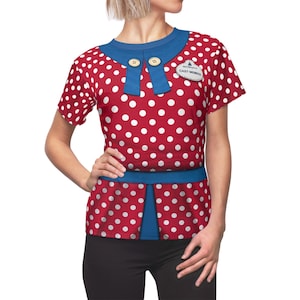 Hollywood Studios Sunset Streifen Cosplay, Disney Cast Mitglied Kostüm, Walt Disney World Outfit, Rote Polka 3D All Over Print T-Shirt