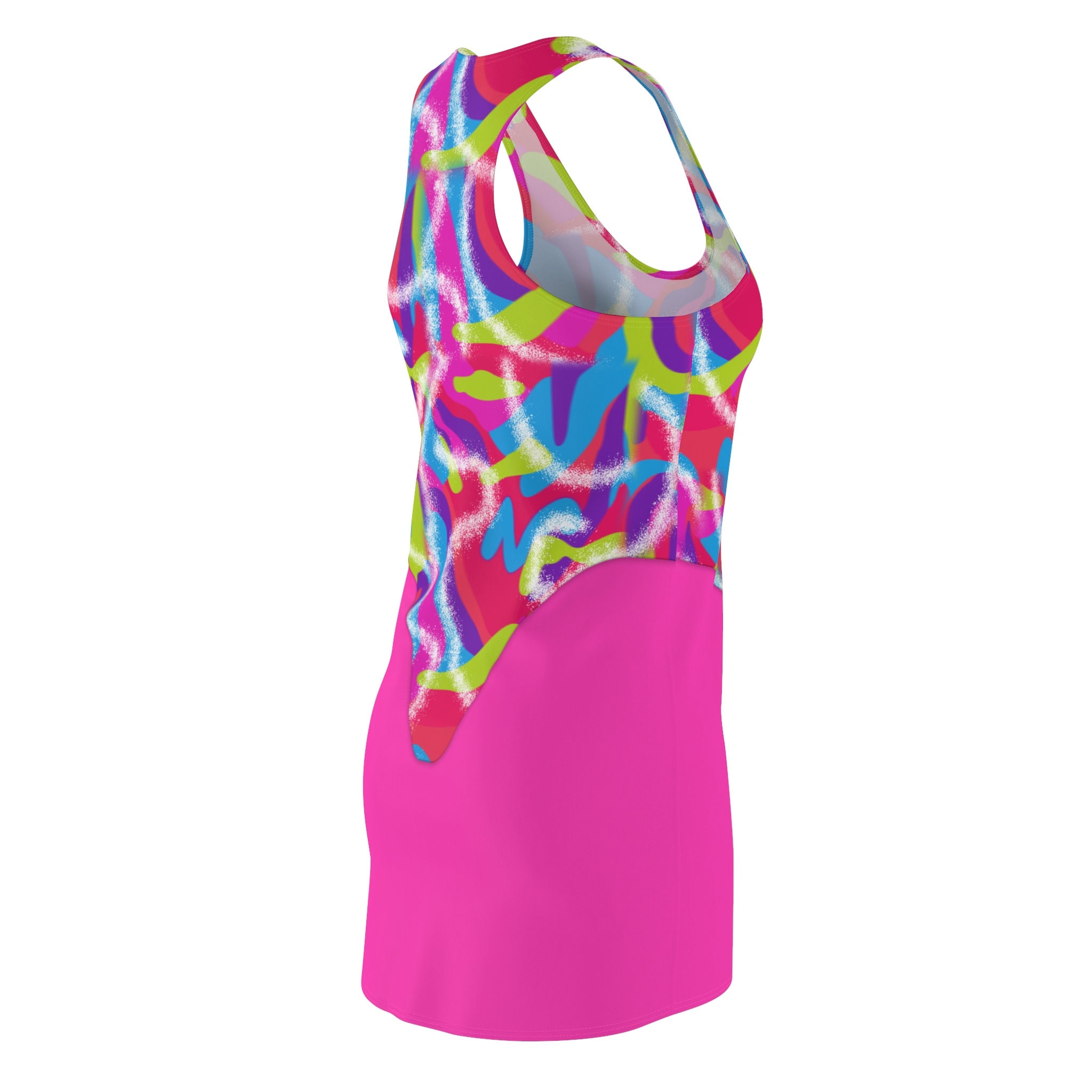 Margot Neon Skate Dress, 80s Workout-themed Party Costume, Malibu Beach ...